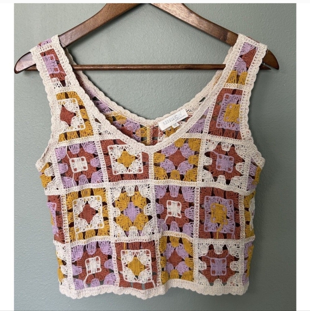 Rebellion Again  Crochet Crop Top Medium